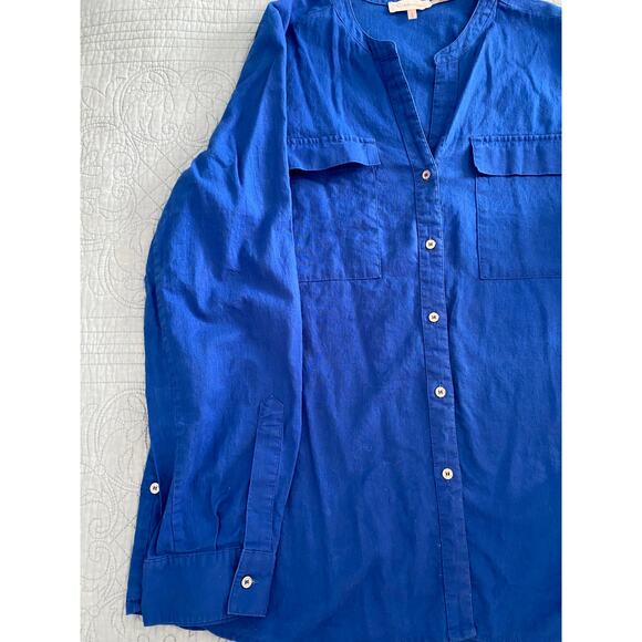 Womens Calvin Klein Button Down Blue Size Large - Picture 2 of 5